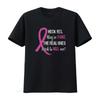 Womens Heck Yes They Re Fake Real Ones Tried Kill Me Breast Cancer Round Neck T Shirt Black Vintage Washed Fashion Slightly