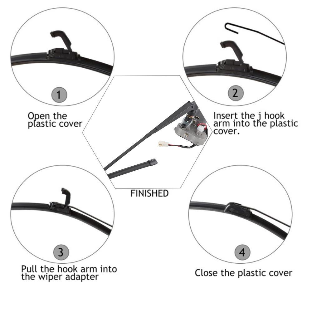 90° Wipe Sweep Universal Power Wiper Kit 12V Motor Windshield Washer Pump Kit For UTV ATV