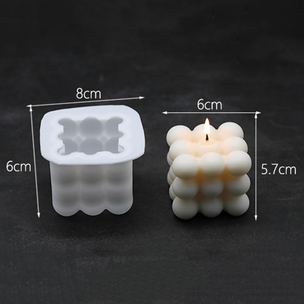 1PC Square Cube Candle Mould Soy Wax Essential Oil Aromatherapy Candle DIY Cloud Shape Candle Material Wax 3D Silicone Mold