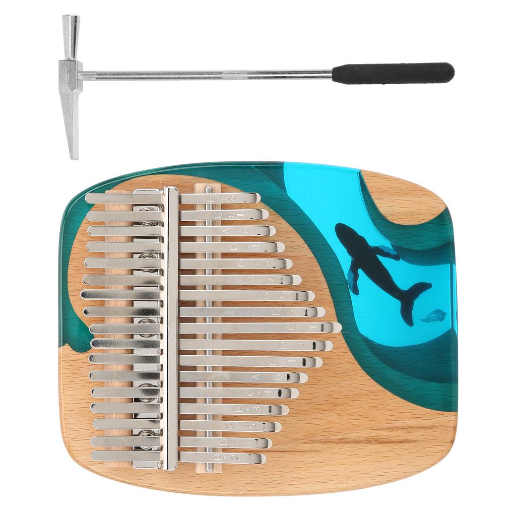 Kalimba Thumb Piano Whale 17‑Key Music Instrument with Sticker for Children Beginner