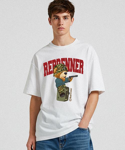 REBRENNER General Bear 20-Count Crew Neck Short Sleeve T-Shirt Khaki