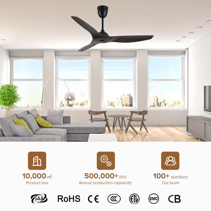 Energy-Efficient High Power Metal Ceiling Fan with Remote Control for Living Room or Hotel