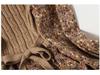 Trendy Autumn/Winter Korean Style Slimming Patchwork Tie-Up Knit Long Dress with Corduroy Floral Print