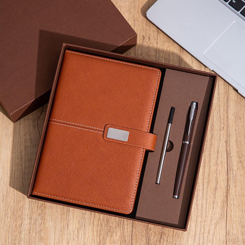 High-End A5 Business Notebook Gift Set: Customizable Logo, Thick Notepad for Meetings and Learning