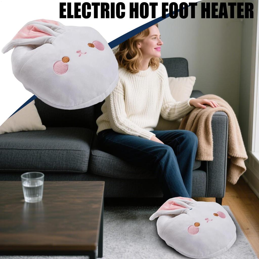 Electric Heated Foot Warmer Feet Heating Pad Heated Foot Warmers Soft Heater Cartoon Shoes For Home Under Desk Adults