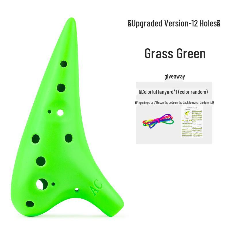 Golden Cicada 12-Hole Resin Alto Ocarina: Beginner-Friendly, Drop-Resistant Musical Instrument for Children and Professionals