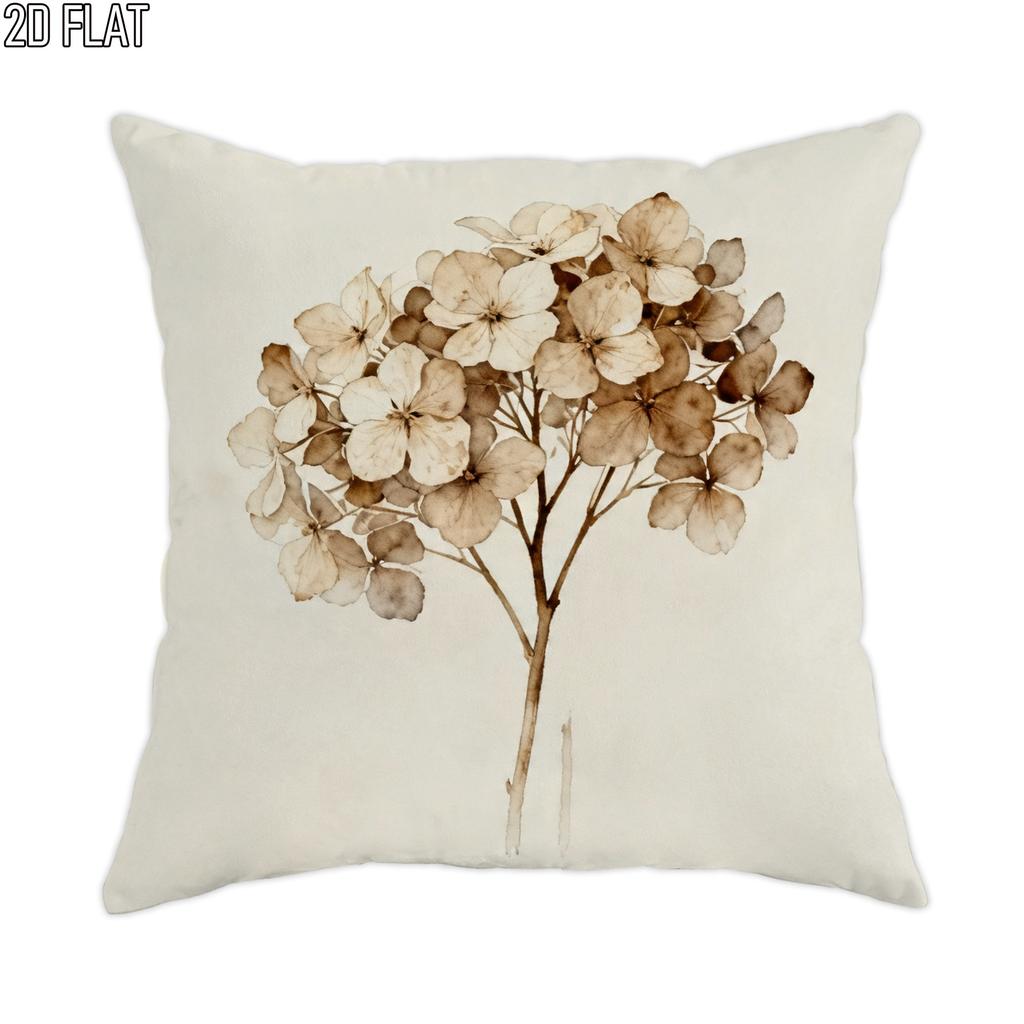 Folk Art Bird Floral Cushion Cover 2D Flat Printed Peach Skin Decorative Pillowcase For Living Room Sofa Home Decor 45X45Cm