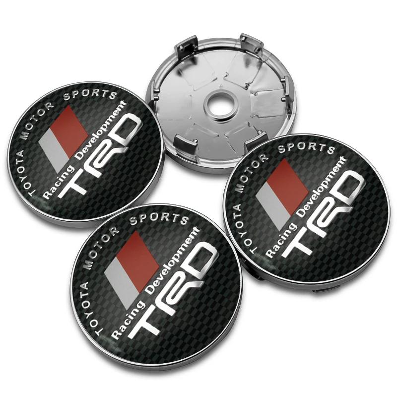 4 Pièces 56mm+60mm 57mm 62mm Cache-moyeu de Roue de Voiture Pour Toyota TRD Rav4 Yaris prius avensis Corolla Camry Autocollant Couvercle Accessoires