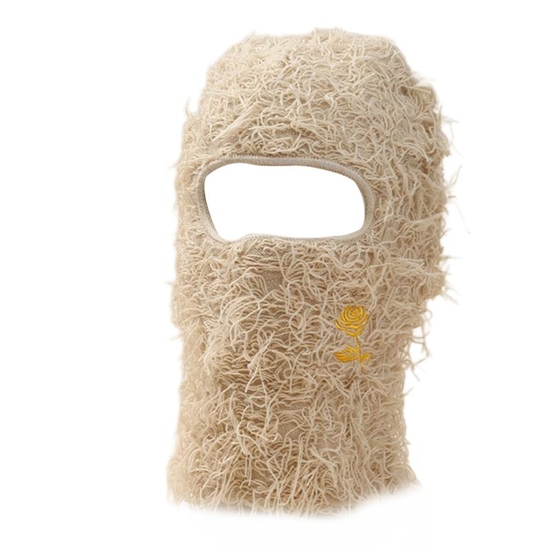 Men Fringes Beanie Warm Balaclava Hat Women Y2k Beanie Hat Slouchy Beanie хаки