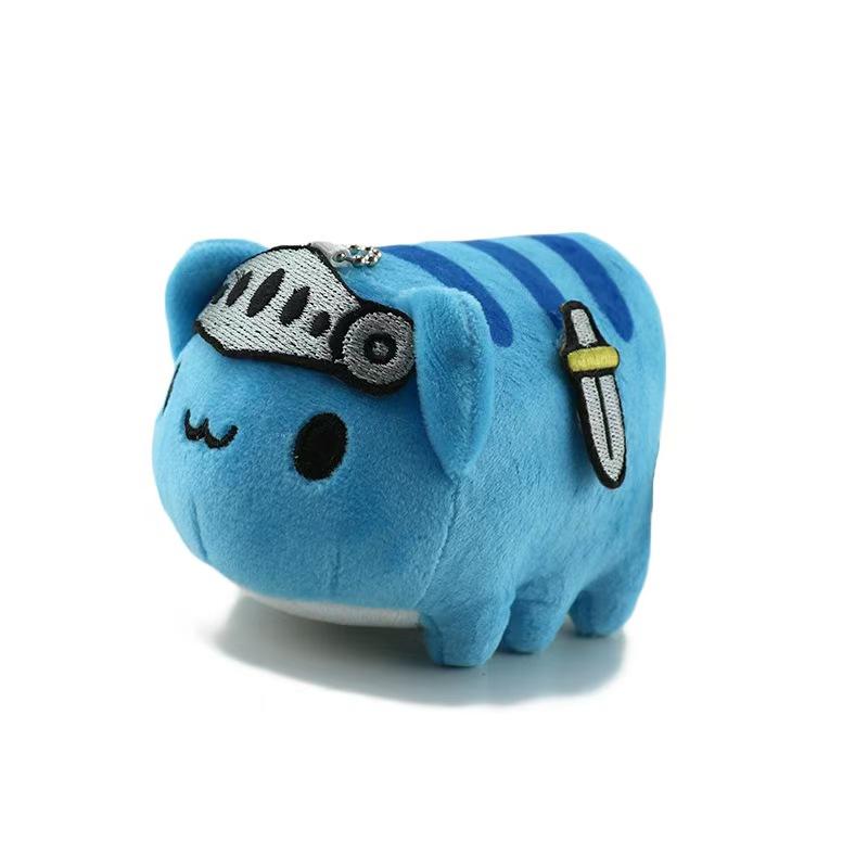 Bugcat Capoo Plush Toys Keychain Cute Blue Cat Erpillar Soft  Stuff Animal Bag Accessories Pendant For Birthday Gift