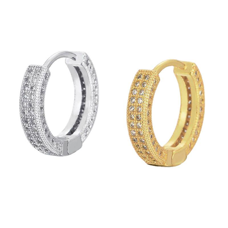 Men's Diamond Circle Earrings, 2022 Simple Korean-Inspired Trendy Design