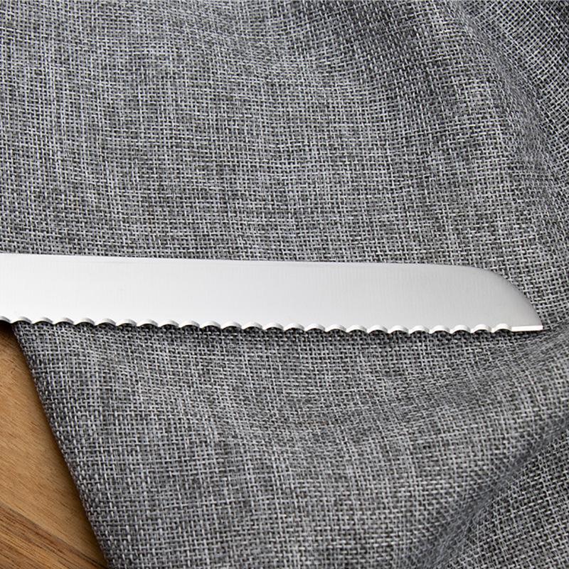 Stainless Steel Serrated Bread and Cake Knife - Crumb-Free Slicing