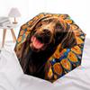 1pc Cute dog pattern Umbrella Portable Folding Umbrella Iron Frame Hole Bone Structure Outdoor Home Umbrella