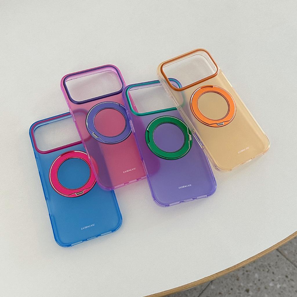 Colorful 360 Bracket for iPhone17PROMAX Mobile Phone Case Apple 16 Contrasting Color Magnetic Anti-drop Protective Case