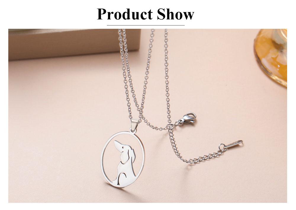 Cazador Cute Sitting Dog Pet Pendant Women's Necklace Golden Retriever Dachshund Choker Neck Chain Gift Stainless Steel Jewelry