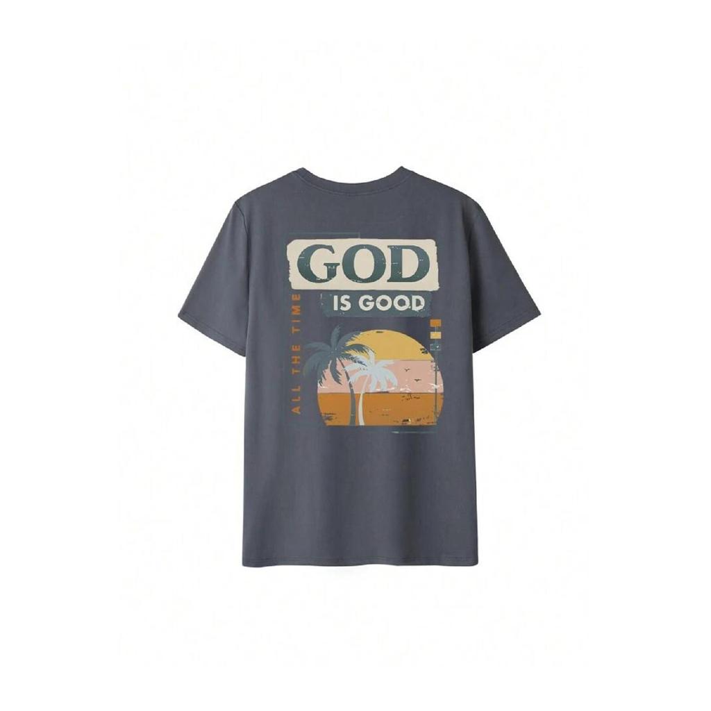 Tricou supradimensionat cu imprimeu Fume Good Luck