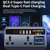 Cargador Inversor de Coche Multifunción 12V/24V a 220V Adaptador de Enchufe de Coche Carga Rápida QC3.0 con 6 Puertos USB Cargador Automotriz para Auto Camioneta SUV RV