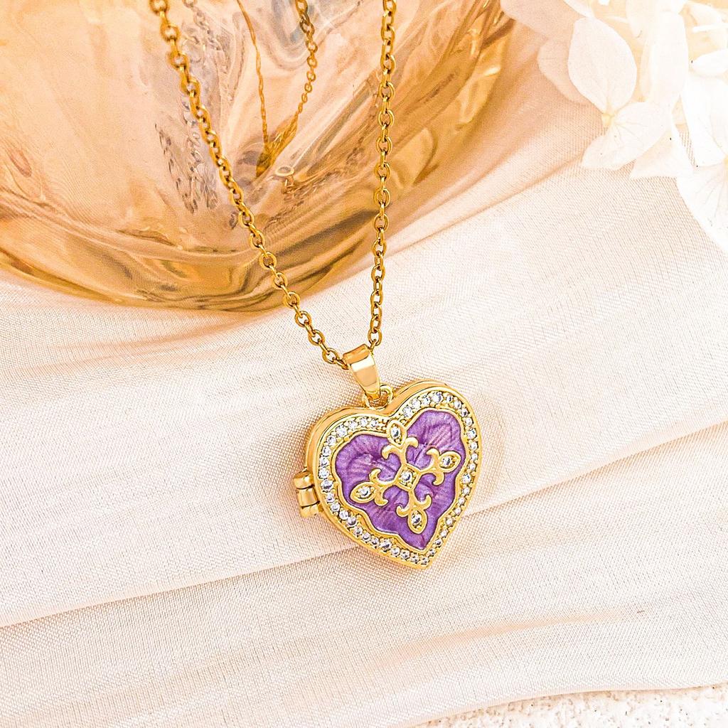 Women Heart Photo Locket Pendant Necklace Unique Light Luxury High-End Non-Fading Jewelry Accessory