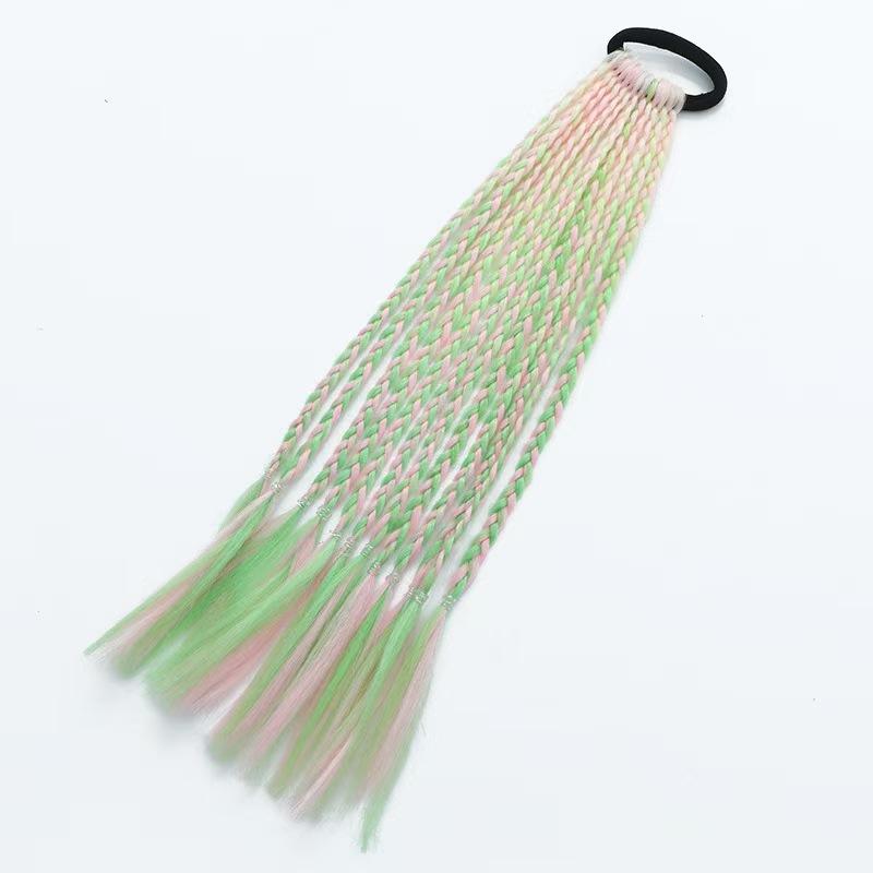 

1 шт., новые грязные косы для девочек, красочные парики с завязками, хвост, детские аксессуары для волос, повязки на голову, резинки, головные уборы принцессы 1psc