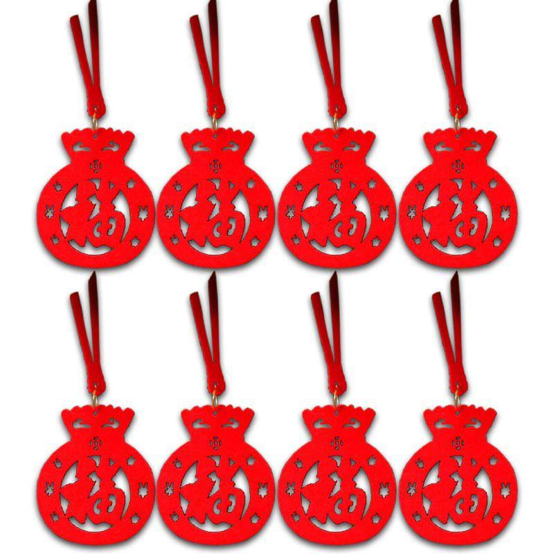 Beautifully Crafted 8pcs Chinese New Year Cny Outdoor Red Decor Festival Bonsai Money Tree Pendant
