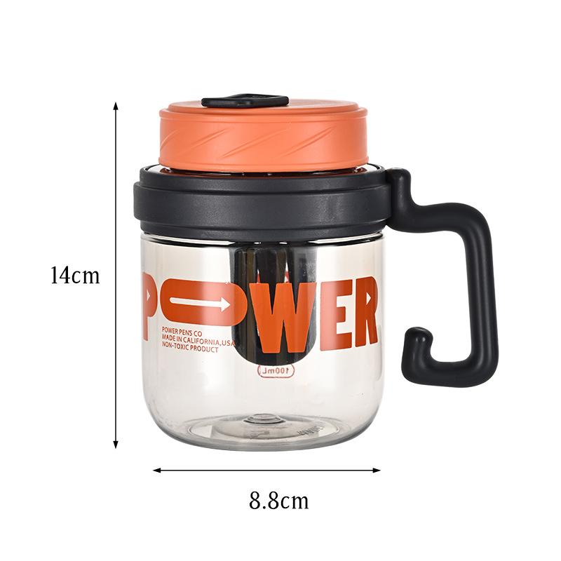Office Drinking Cup Male and Female Lightweight Handle Office Cup with Tea Infuser Roomy Straw Tea Strainer Plastic Cup