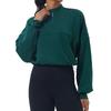 Autumn/Winter Women's Thick Yoga Sweatshirt - Half-Zip Long Sleeve, Relaxed Fit for Sports & Leisure