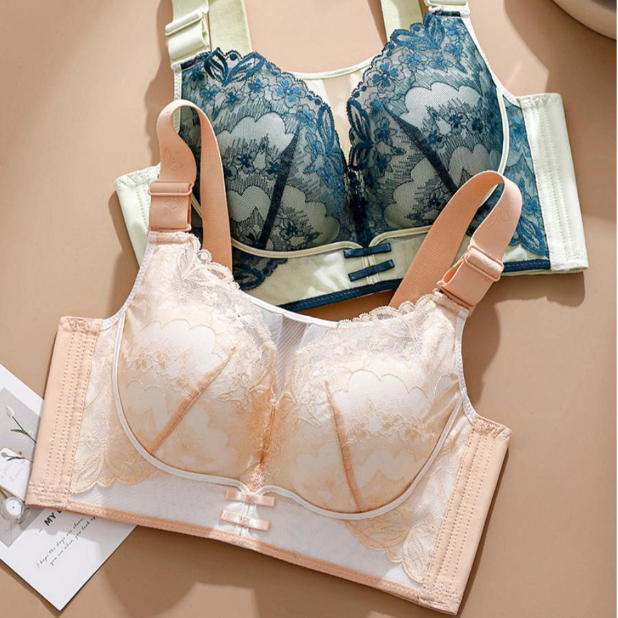 Exquisite Lace Massage Particles Plus Size Underwear Tube Top U-shaped Beautiful Back Thin Breathable Large Size Bra