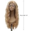 VOCOSTE Lace Front Wig, Heat-Resistant Long Body Wave Wig for Women, Synthetic Fiber, Everyday Wig (Blonde, 61cm)