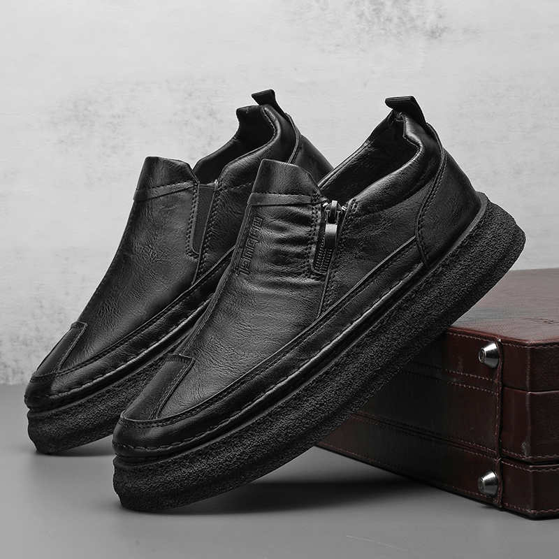 Fashion Without Heels Laceless Dress Heels Men's Autumn Boots Elegant Shoes For Men Sneakers Sport Sports-leisure Fat Idea Joggings