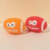 Creative Vibrant Color Squeaky Dog Pete Ball Cartoon Latex Smile Pattern Rugby Dog Toy Bite Resistant Soft Bouncy Grinding Ball Toy