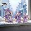 Indoor Winter Decorations 3PCS Christmas Snowman Wooden Ornaments, Decorative Cute Festive Figures, Rustic Holiday Ornaments High-definition Printing