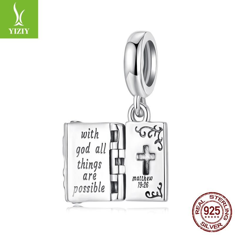 Openable Cross Pendant Jewelry Accessories, Cross-Border Popular Accessories S925 Sterling Silver Beads