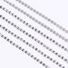 Glass Copper Claw Cup Chain Top Grade SS6-SS16 Crystal Color Bae Color Rhinestone Chain Sew on Trimming for Garment Fashion DIY