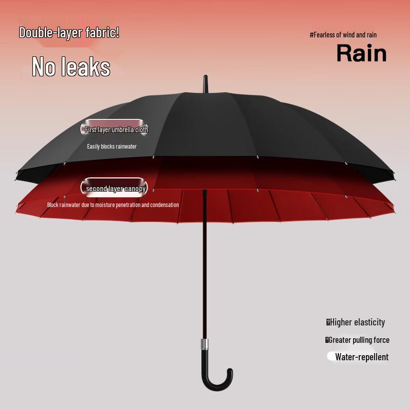 MAYDU 16-Rib Extra Large Long-Handle Umbrella