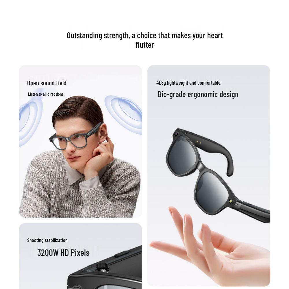 AI Translation Smart Glasses: 800W HD, Real-Time Translation, Photo Capture & Object Recognition