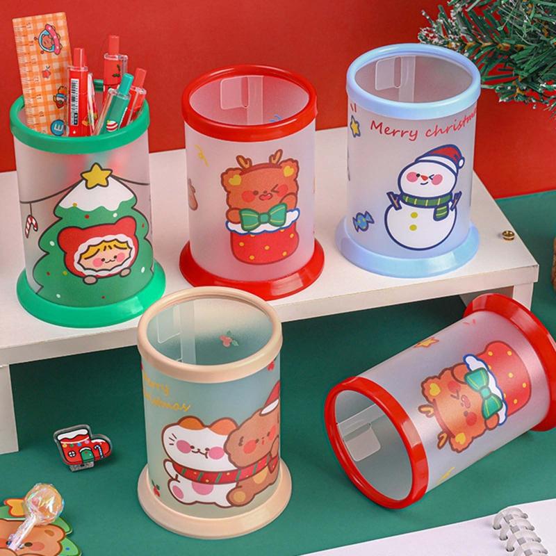 Christmas Pen Cup Paint Brush Holder Makeup Brush Organizer Holder Christmas Party Favors for Kids Boys Girls Students