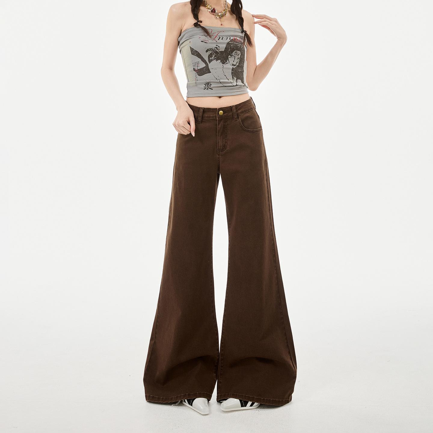 

Korean Style High-Waisted Wide-Leg Flare Jeans for Women - Spring Collection, Slimming and Comfortable Fit Extra Large