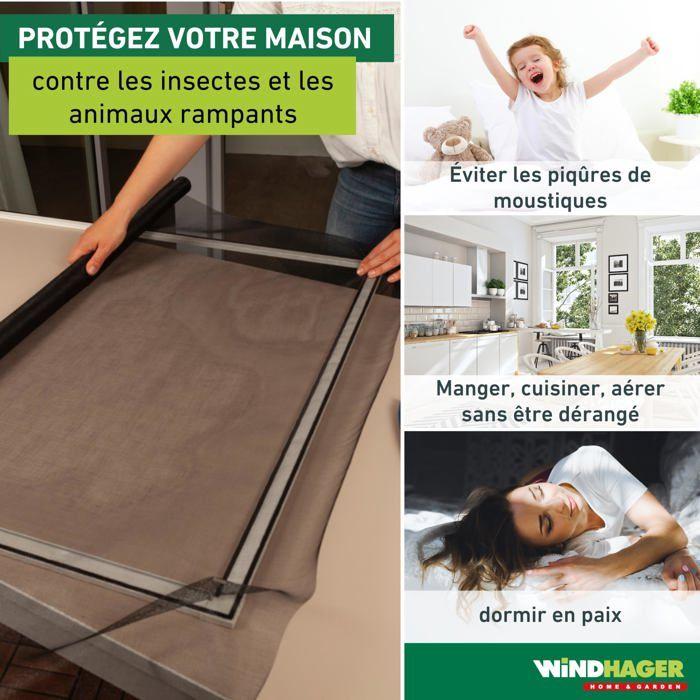 Fenêtre - WINDHAGER - 03444 - Toile en fibre de verre - Protection contre les insectes - Résistante aux UV