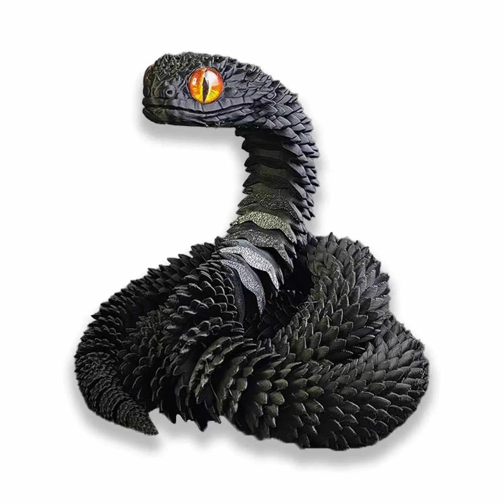 3D Printed Snake Egg Creative Decompression Snake Mold Movable Rotatable Articulated Desktop Ornament Realistic Animals Kid Toy