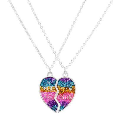 2Pcs Best Friends Magnetic Half Heart Pendant Necklaces Charm Friendship Necklaces Jewelry