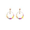 Dopamine Color Love Earrings, Niche Design Sense Contrasting Color Earrings, Small Fresh Geometric Round Earrings.