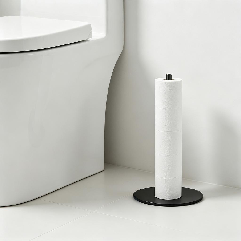 Countertop Paper Towel Holder - Weighted Heavy Duty Steel Stand With Non- Base For A Steadily One-Handed One Sheet Tear - Fits All Rolls