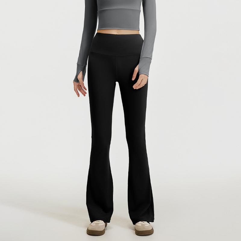 High-waisted Butt-lifting Flare Pants Seamless Nude-feel Yoga Pants Pilates Workout Fitness Leggings