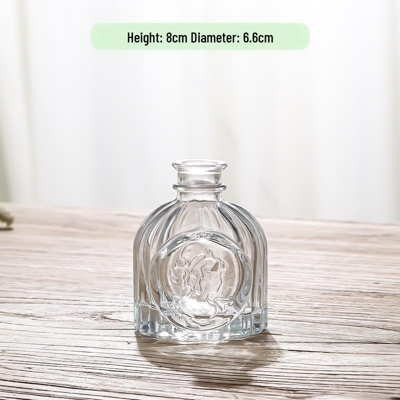 Small French Retro Glass Vase for Flowers and Hydroponics