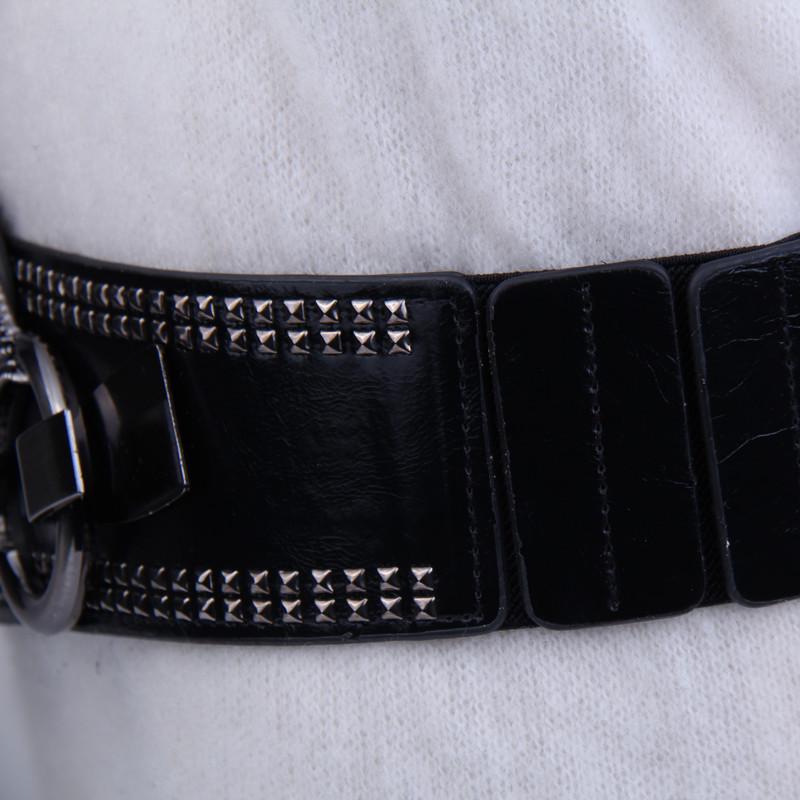 Red Wide Leather Waist Belt: Women's Korean, European & American Style Elastic Accessory