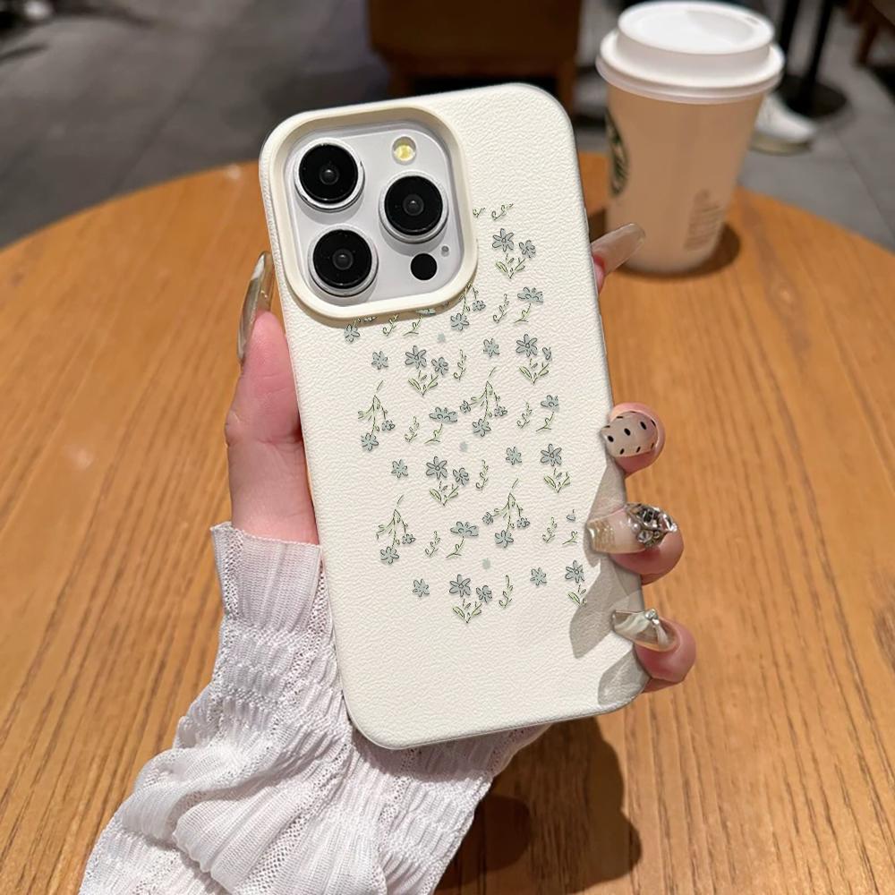 

Floral Pattern Phone Case For Iphone 17 12 Plus 11 Pro Max 13 16 15 14 17E 16E Stylish Slim Shockproof Protective Shell iphone 16 ProMax белый