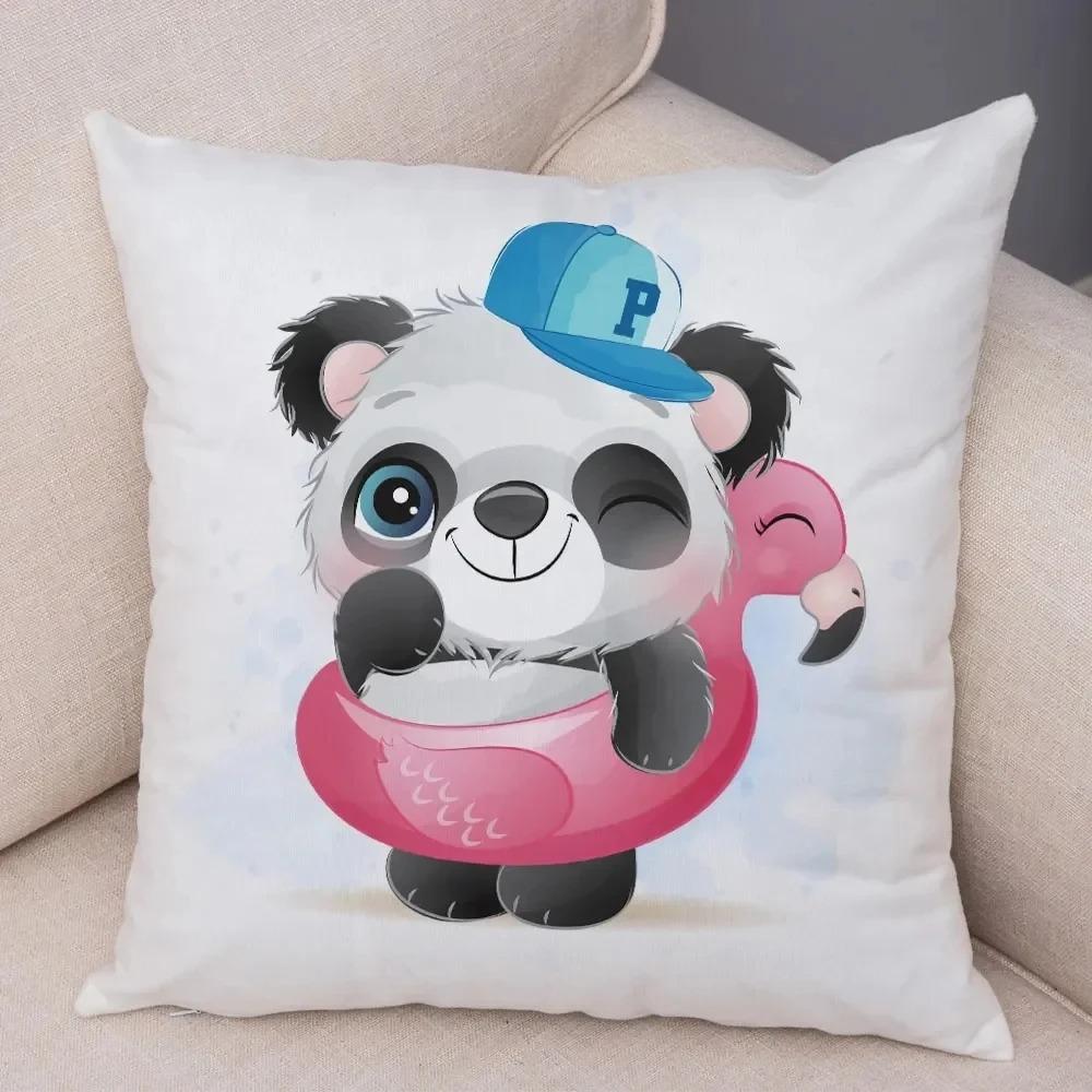 Kreslený Čínský Panda Dekorativní Povlak na Polštář Ozdoby do Auta Kancelář Obývací Pokoj Pohovka Domácí Povlak na Polštář