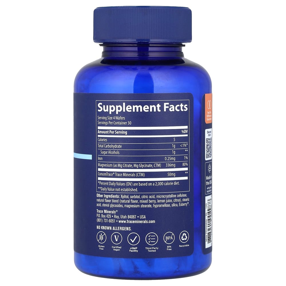 Trace Mineral Research Magnesium Kautabletten, Himbeer-Zitronen-Geschmack, 120 Stück