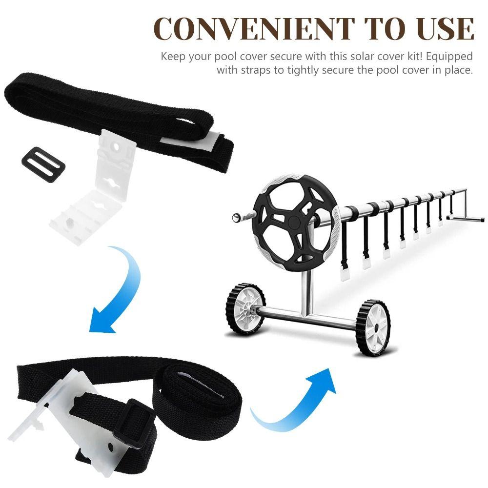 24pcs/set Webbing Pool Cover Reel Straps Pool Cover Roller Attachment Strap  Blanket Protective