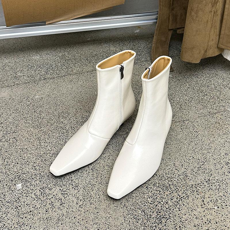 Fashion Female Low Heel Footwear Ladies Modern Ankle Boots Fashion Pointed Toe Women Short Stretch Boots Zippers Shoes Pumps